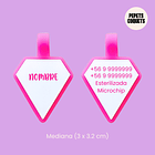 Diamantes luminosos (3 x 3.2 cm) Placa de identificación de mascotas 2