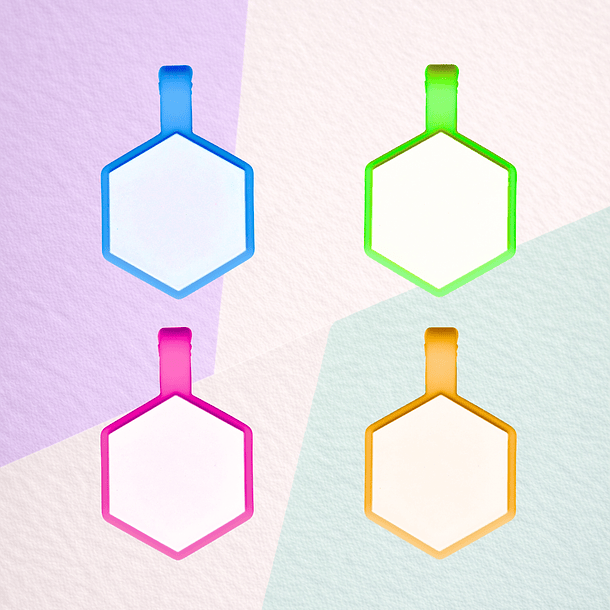 Hexágonos Luminosos (3 cm) Placa de identificación de mascotas 1