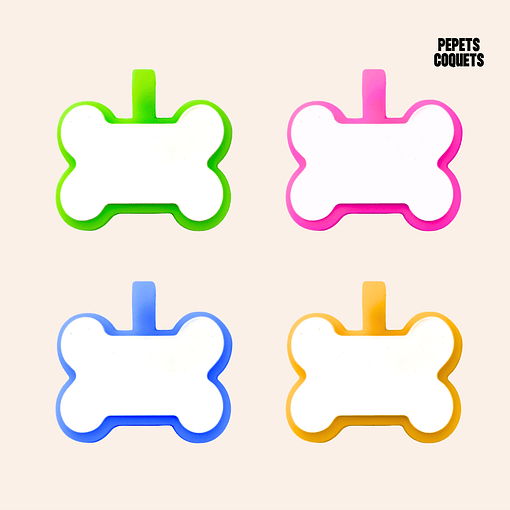 Huesito Luminoso (4 cm) Placa de identificación de mascotas