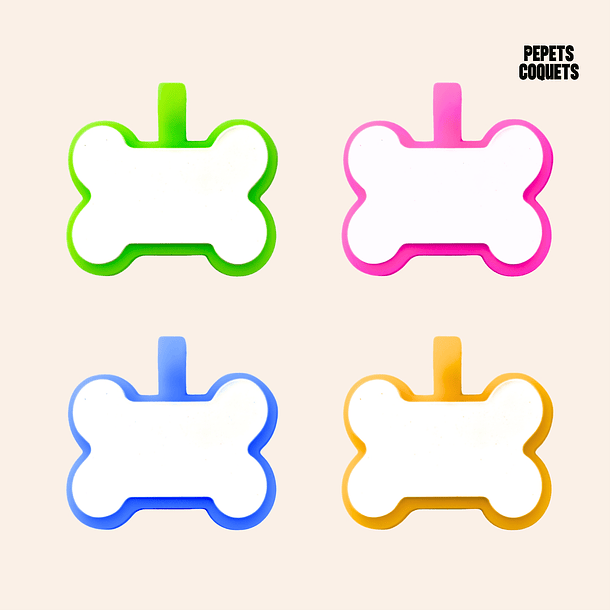 Huesito Luminoso (4 cm) Placa de identificación de mascotas 1