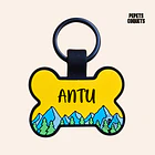 AMANECER (Hueso 4 cm) Placa de identificación de mascotas 100% silicona 1