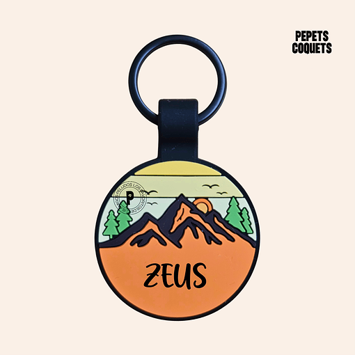 ATACAMA (Redonda 3,4 cm) Placa de identificación de mascotas 100% silicona