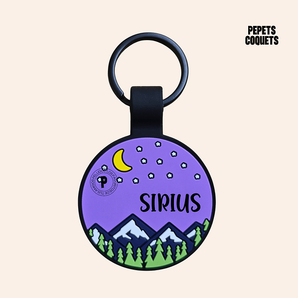 COSMOS (Redonda 3,4 cm) Placa de identificación de mascotas 100% silicona 1