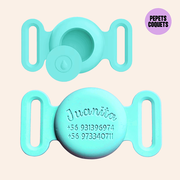 Porta Airtag - MENTA (con grabado láser, identificación para mascotas) 1