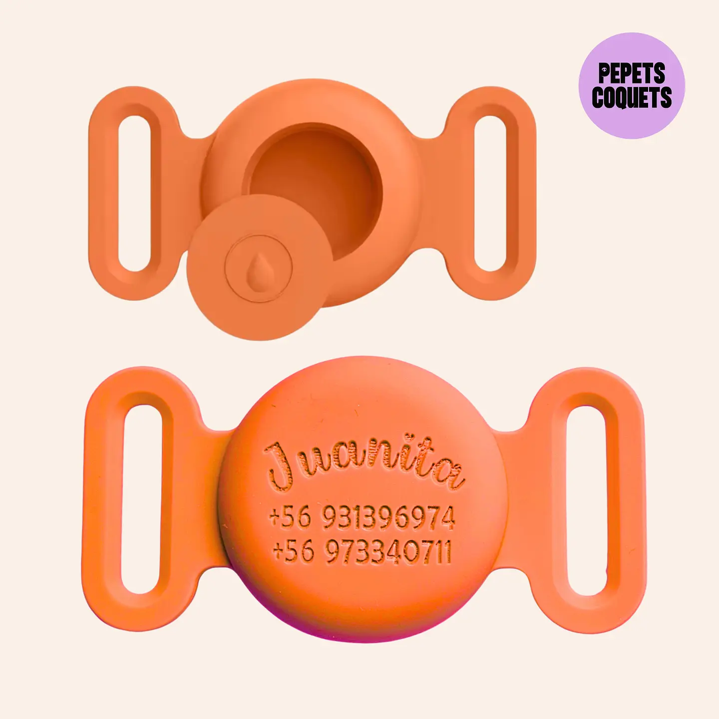 Porta Airtag - ZAPOTE (con grabado láser, identificación para mascotas) 1