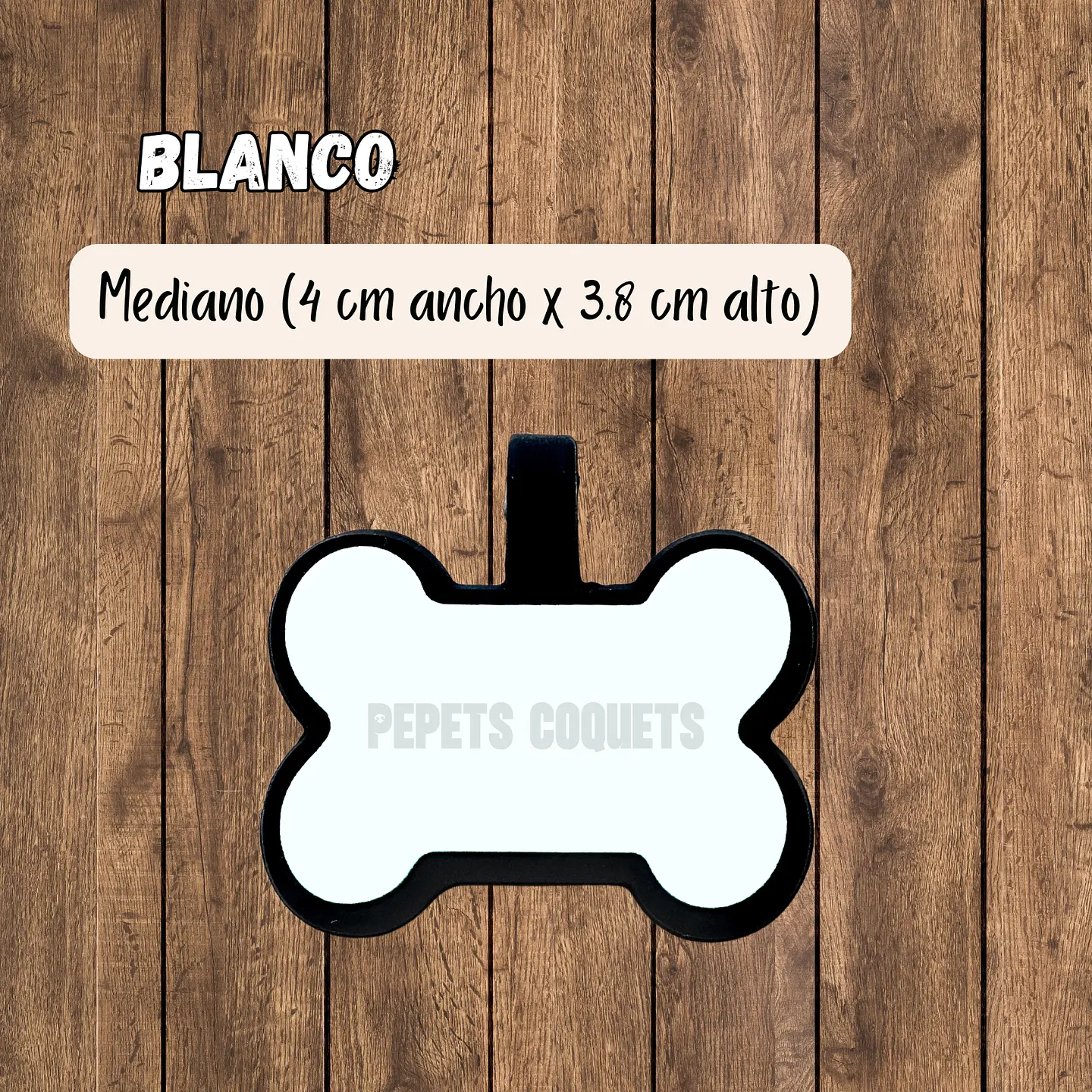 Huesitos (4 cm) Placa de identificación de mascotas 23