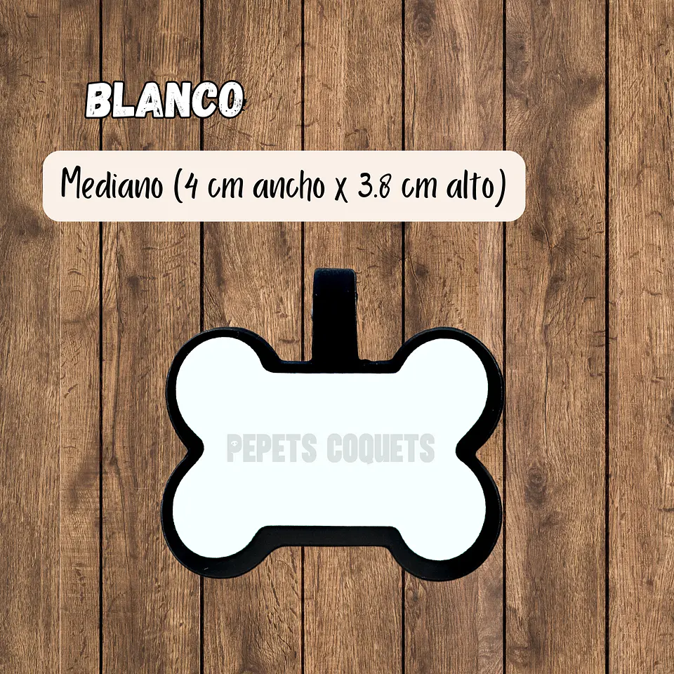 Huesitos (4 cm) Placa de identificación de mascotas 23