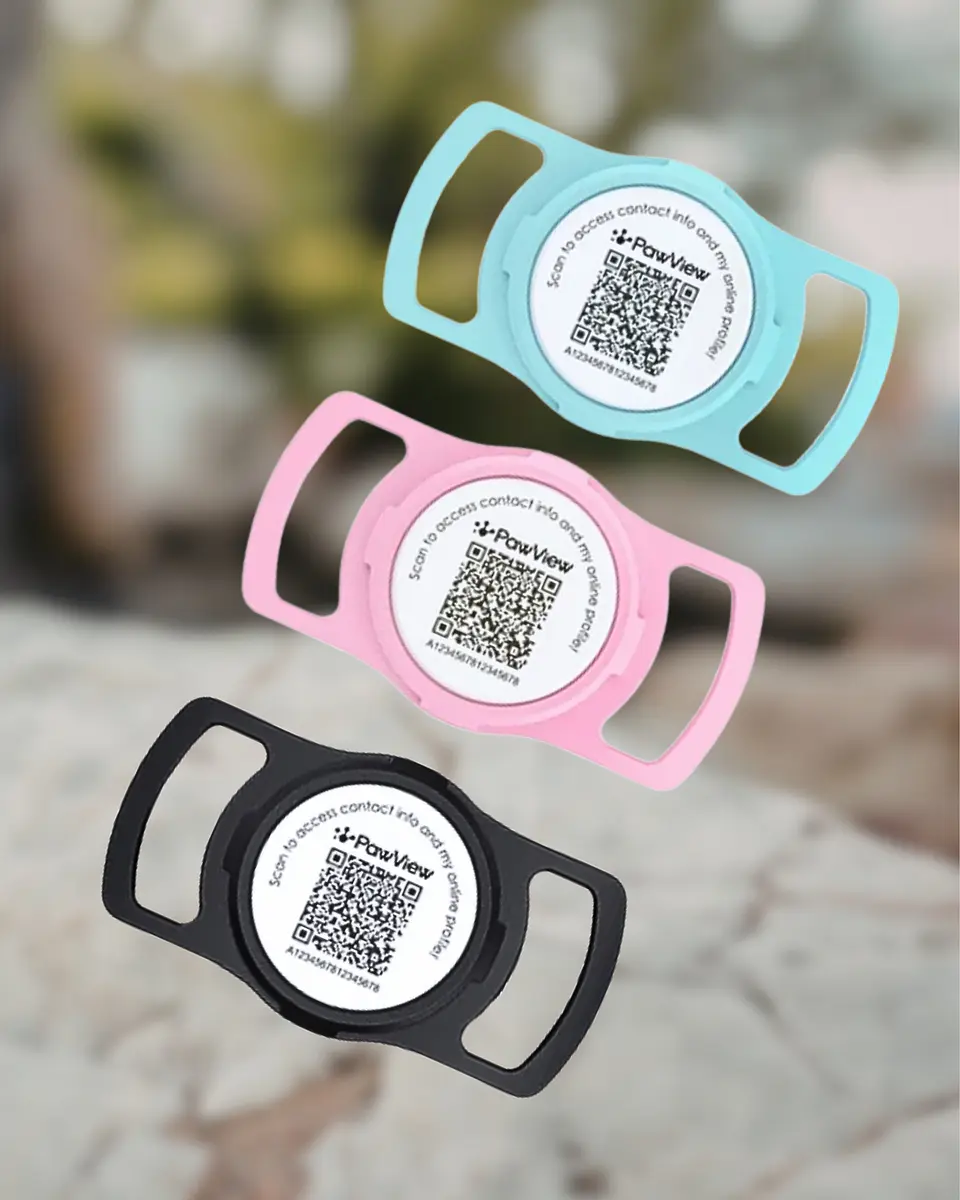 Placa inteligente con QR PAWVIEW - 100% silicona - Identifica a tu mascota 1