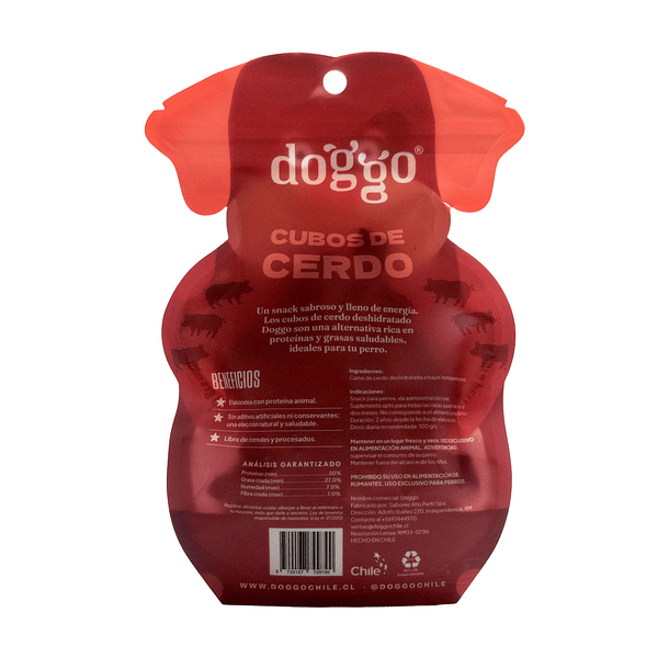 Bocaditos de cerdo 90 g Doggo - Snack 100% natural para perro 2