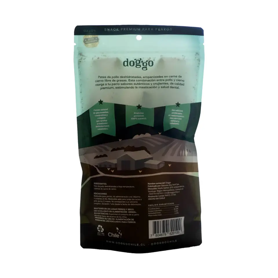 Patas de pollo en Crispy de Ciervo Doggo - Snack 100% natural para perro 3
