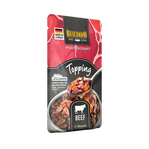 Topping Ternera con zanahoria 100 g Belcando Mastercraft alimento húmedo