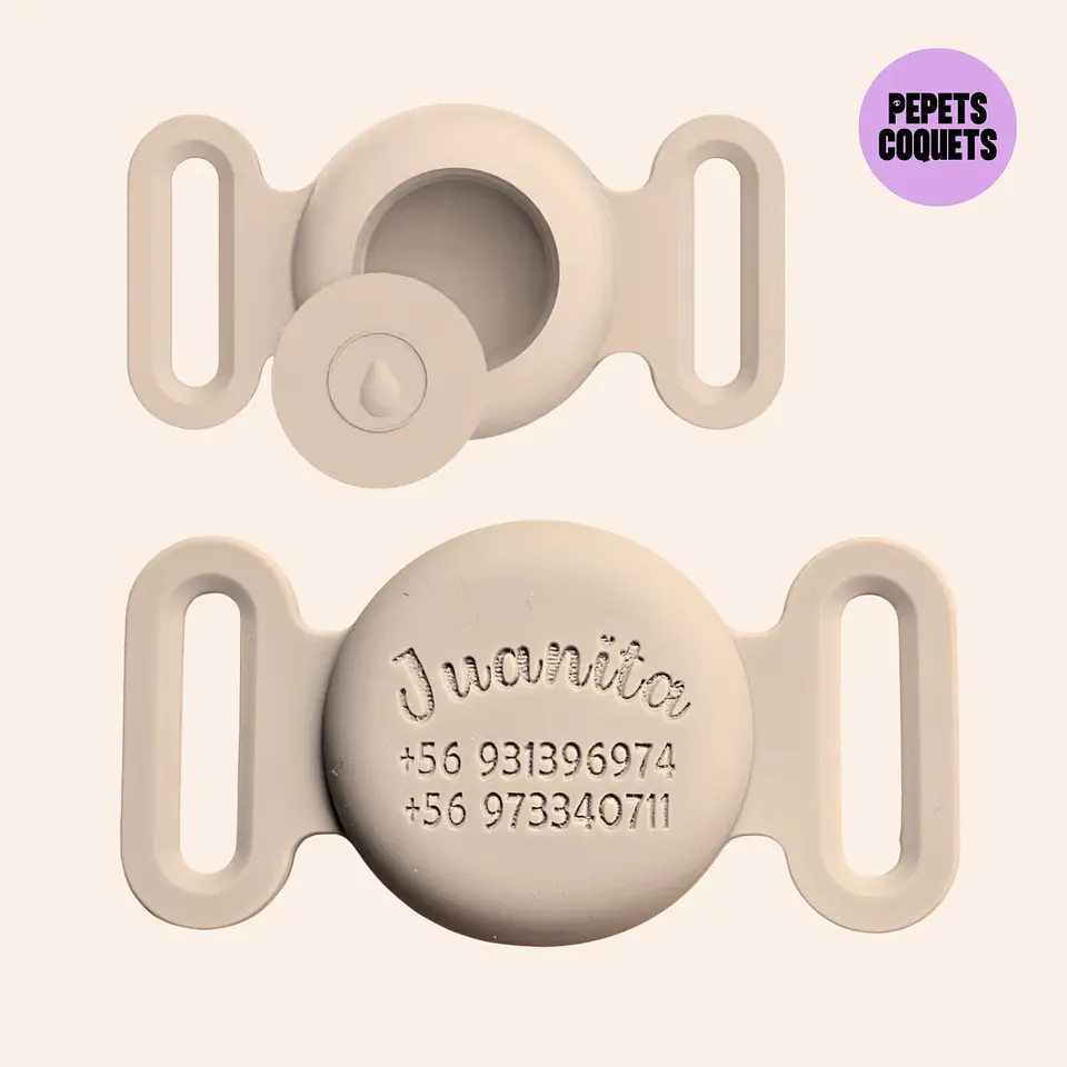 Porta Airtag - LATTE (con grabado láser, identificación para mascotas) 1