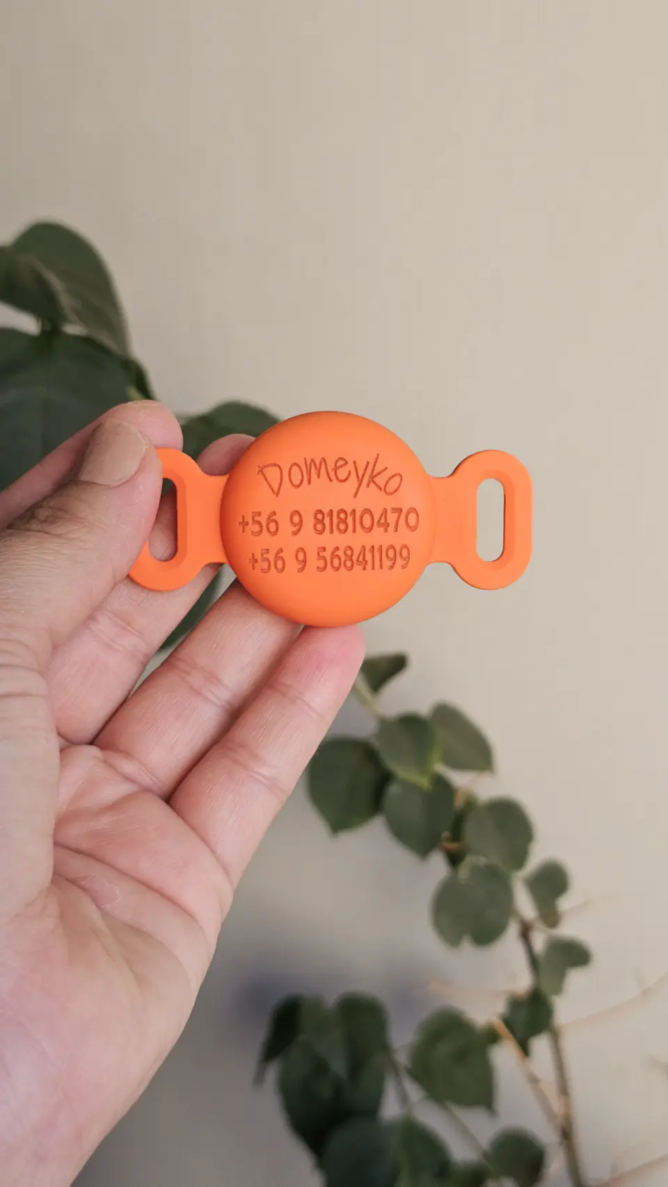 Porta Airtag (S) - MOSTAZA (con grabado láser, identificación para mascotas) 3