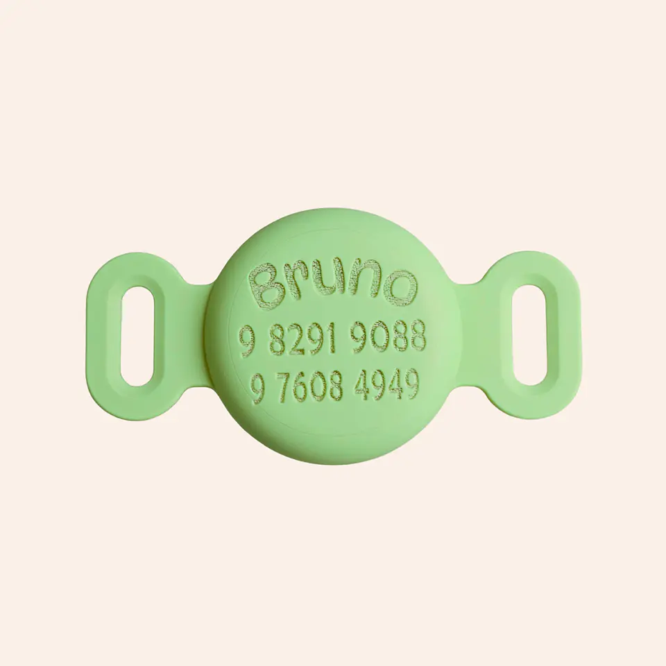Porta Airtag (S) - MATCHA con grabado láser, identificación para mascotas) 1