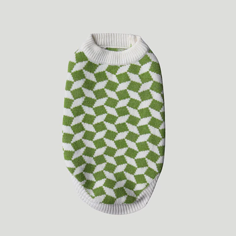 Chaleco Mosaico Verde para perro pequeño a mediano – Espalda 40 cm