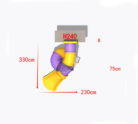 Tobogan espiral cerrado,  para altura de 2.5 metros a la base