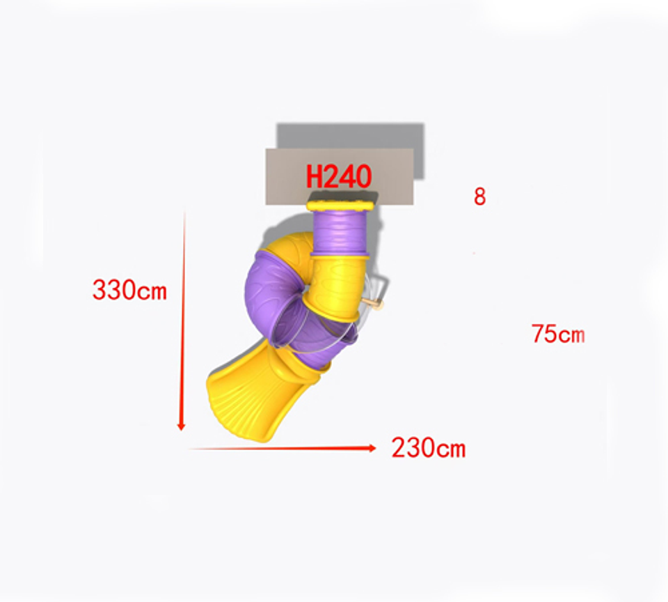 Tobogan espiral cerrado,  para altura de 2.5 metros a la base 2