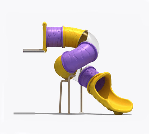 Tobogan espiral cerrado,  para altura de 2.5 metros a la base