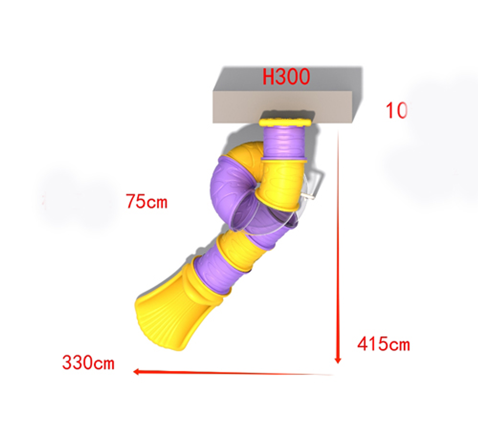 Tobogan espiral cerrado,  para altura de 3.0 metros a la base 2