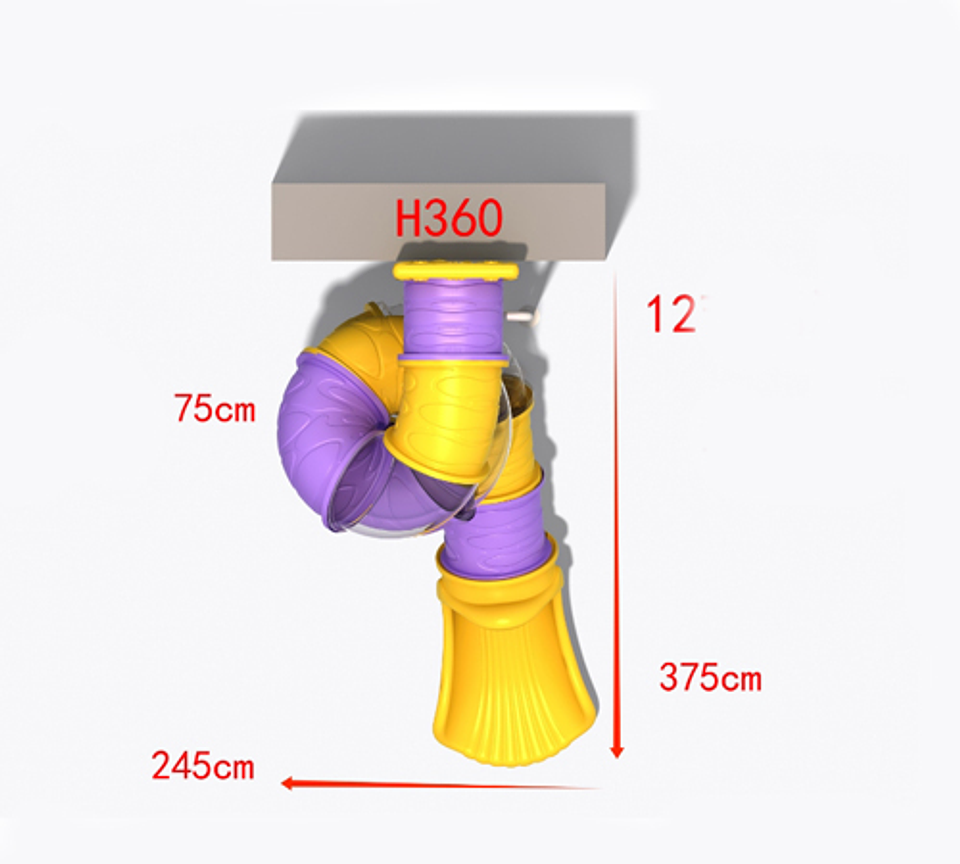 Tobogan gigante tipo espiral, para altura de 3.5 metros a la base 2