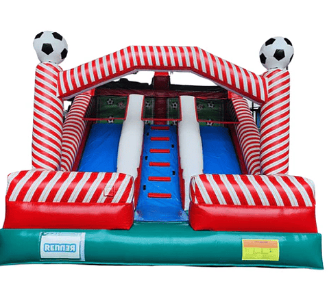 Tobogán Doble Fútbol NEO | Juego Inflable | Renner | 4.5x4.5 mts