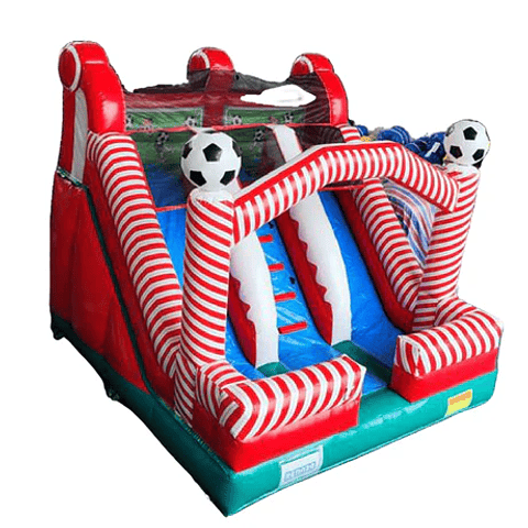 Tobogán Doble Fútbol NEO | Juego Inflable | Renner | 4.5x4.5 mts