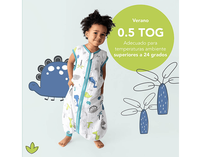 Saquito Dino Muselin 100 cm tog 0.5