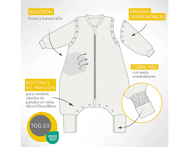 Saquito Dragons - 120 cm 3.5 Tog