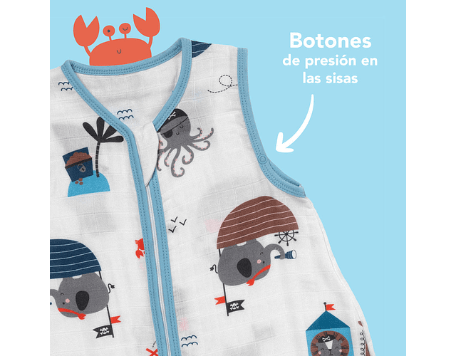 Saquito 0-6 meses Tog 0.5 Pirata Muselin