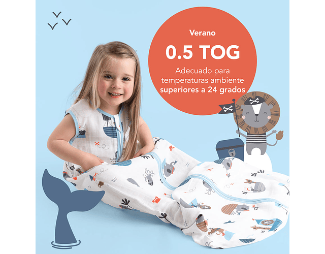 Saquito 0-6 meses Tog 0.5 Pirata Muselin