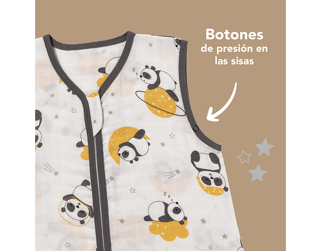 Saquito 0-6 meses Tog 0.5 Panda Muselin