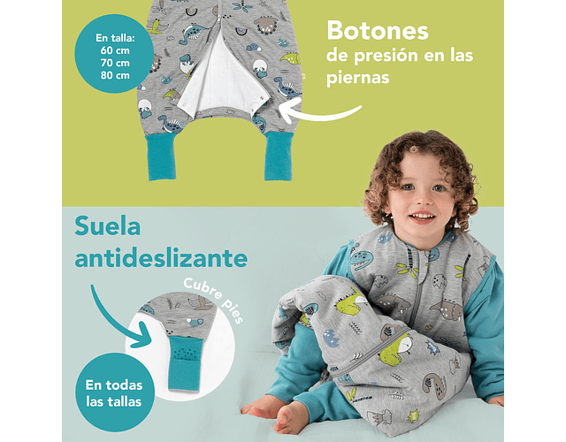 Saquito Dinosaur Modal - Pies 70 cm/ 12-18 meses Tog 2.5