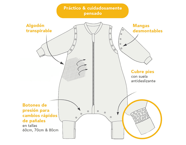 Animales Marinos - Saquito Pies 110 cm Tog 2.5