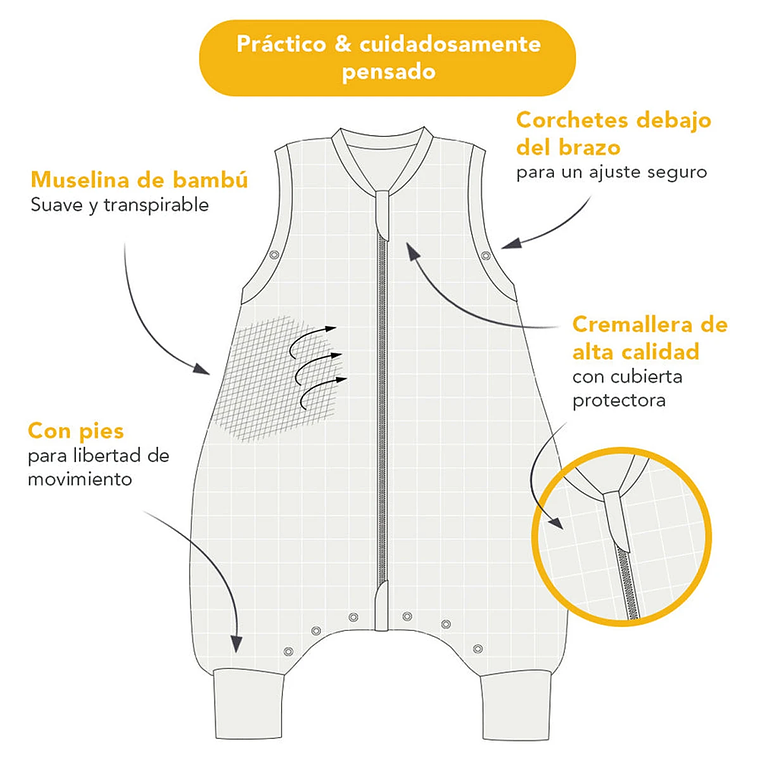 Saquito de dormir con Pies Tog 0.5 65