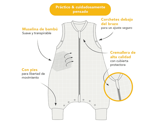 Saquito de dormir con Pies Tog 0.5