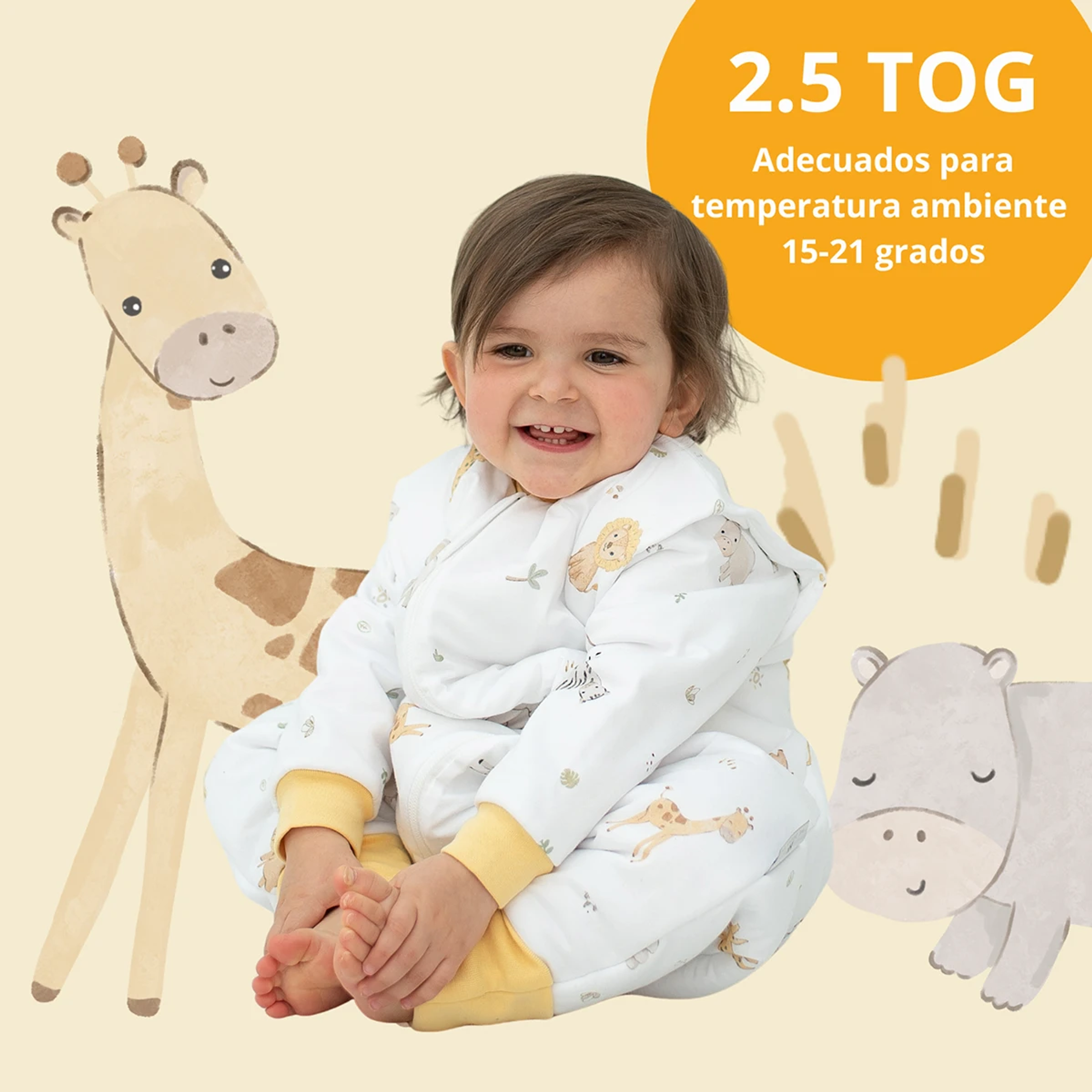 Saquito de Dormir con Pies Tog 2.5 50