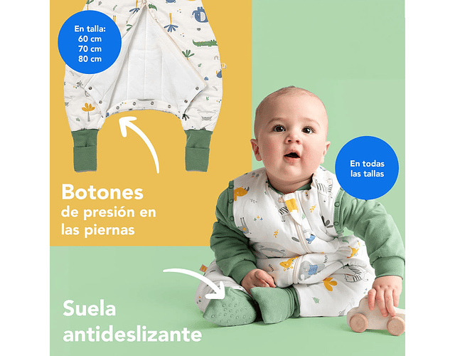 Saquito de Dormir con Pies Tog 2.5