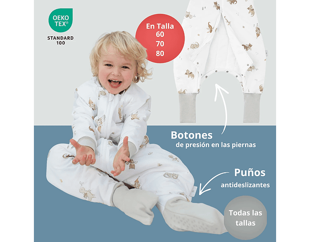 Saquito de Dormir con Pies Tog 3.5