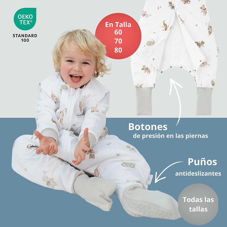 Saquito de Dormir con Pies Tog 3.5 36