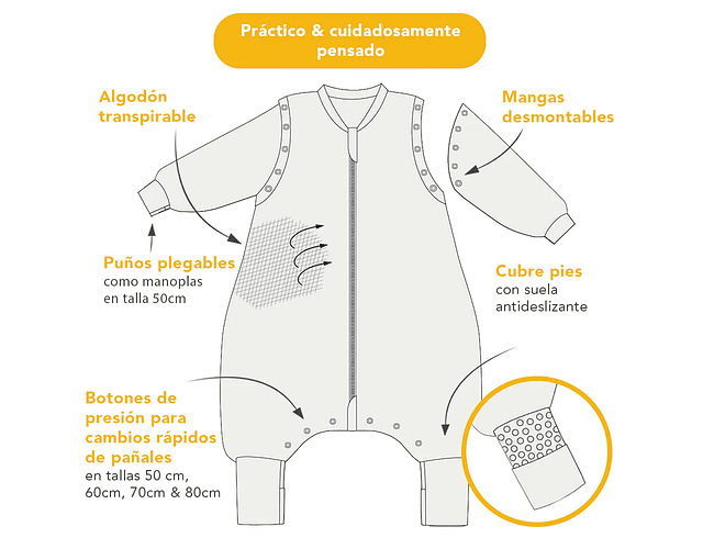 Saquito de Dormir con Pies Tog 3.5