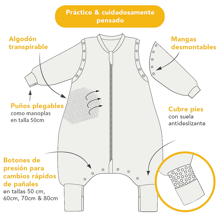 Saquito de Dormir con Pies Tog 3.5 83