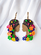 Aros de Arcilla polimérica Mujer Afro - Miniatura 1