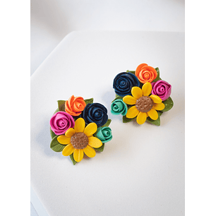 Aros de arcilla polimérica Ramo de flores 