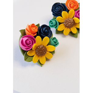 Aros de arcilla polimérica Ramo de flores 