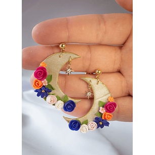 Aros de arcilla polimérica Luna