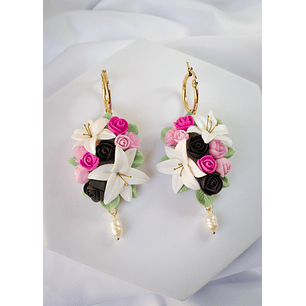 Aros de arcilla polimérica Ramo de flores 