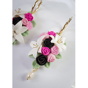 Aros de arcilla polimérica Ramo de flores 