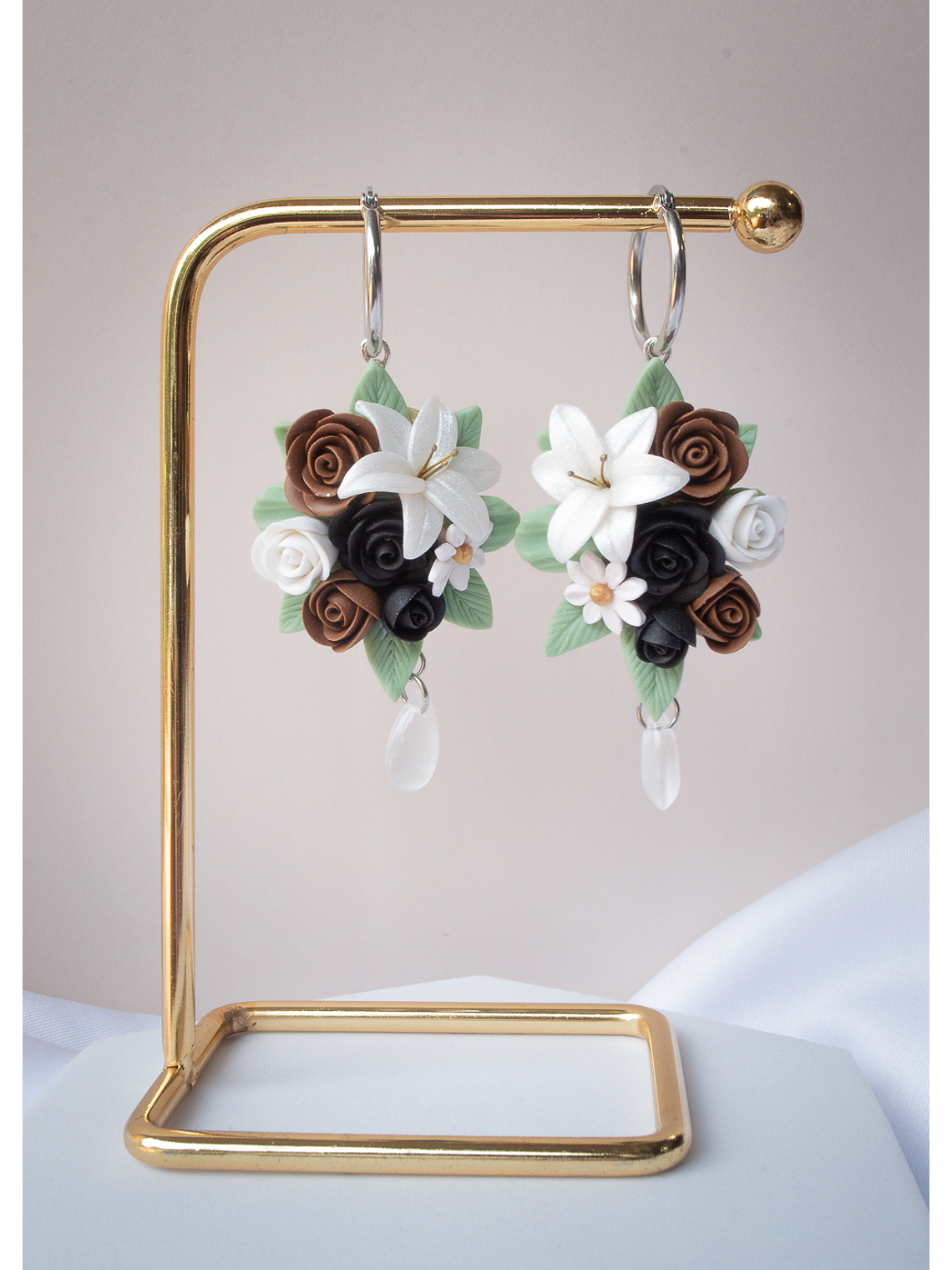 Aros de arcilla polimérica Ramo de flores  5