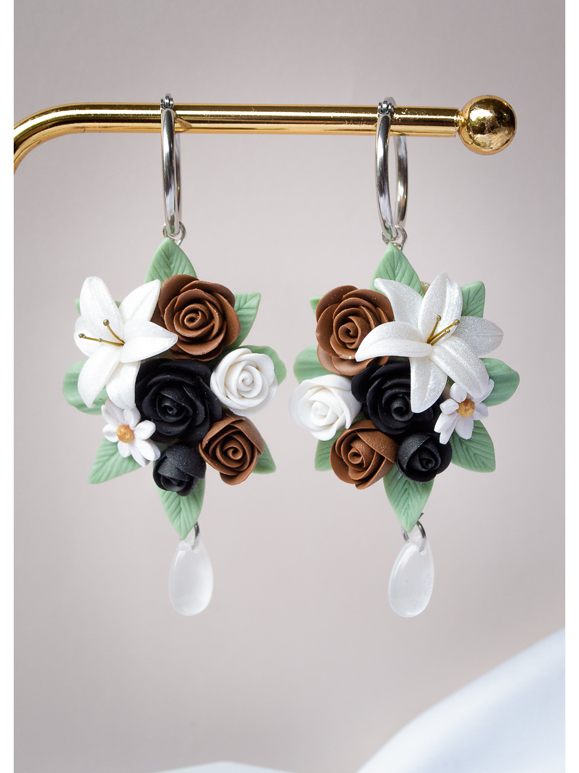 Aros de arcilla polimérica Ramo de flores  1