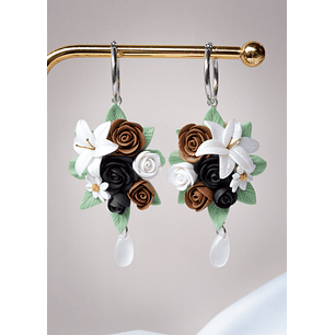 Aros de arcilla polimérica Ramo de flores 